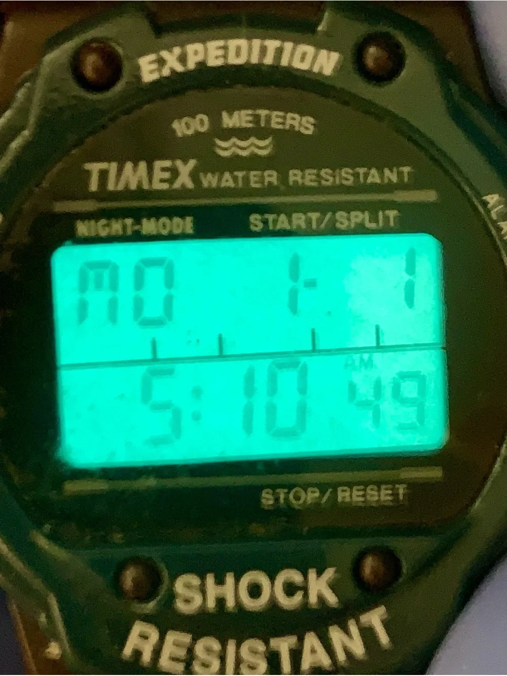 TIMEX EXPEDITION SHOCK Men’s Vintage 1997 Digital Watch Indiglo Working New Batt